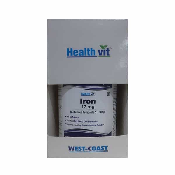 Healthvit Iron Ferrous Fumarate 17Mg Iron Tablets Bottle Of 60