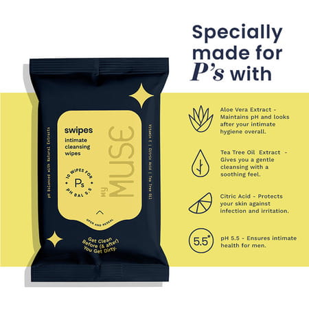 Mymuse Swipe For Women (80 Wipes) Pack Of 8 (V'S +P'S)