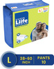 Super Life Rash Free Adult Diapers Pants Style With Wetness - 10 Count Large