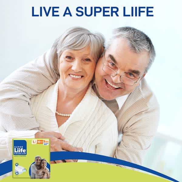 Super Life Rash Free Adult Diapers Pants Style With Wetness - 10 Count Large