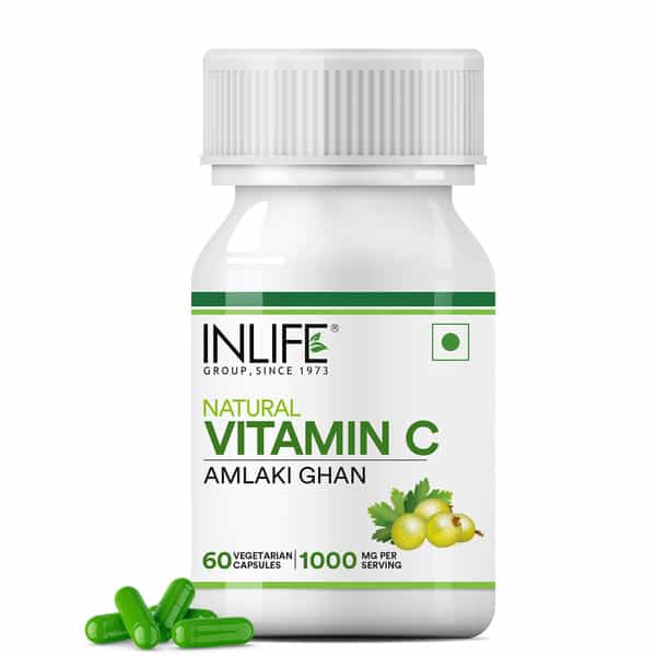 Inlife Natural Vitamin C Amla Extract For Immunity For Men Women Supplement -60 Vegetarian Capsules