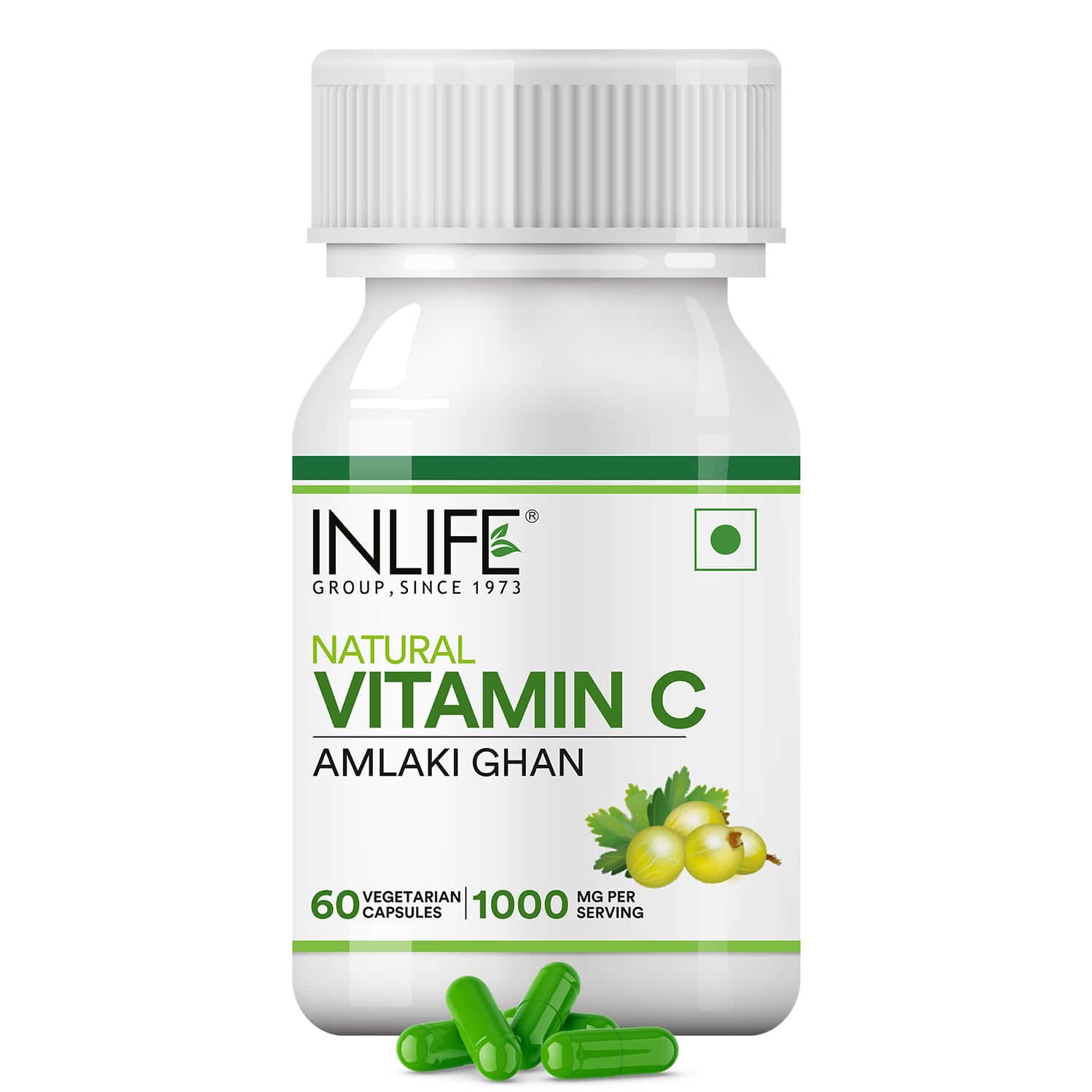 Inlife Natural Vitamin C Amla Extract For Immunity For Men Women Supplement -60 Vegetarian Capsules