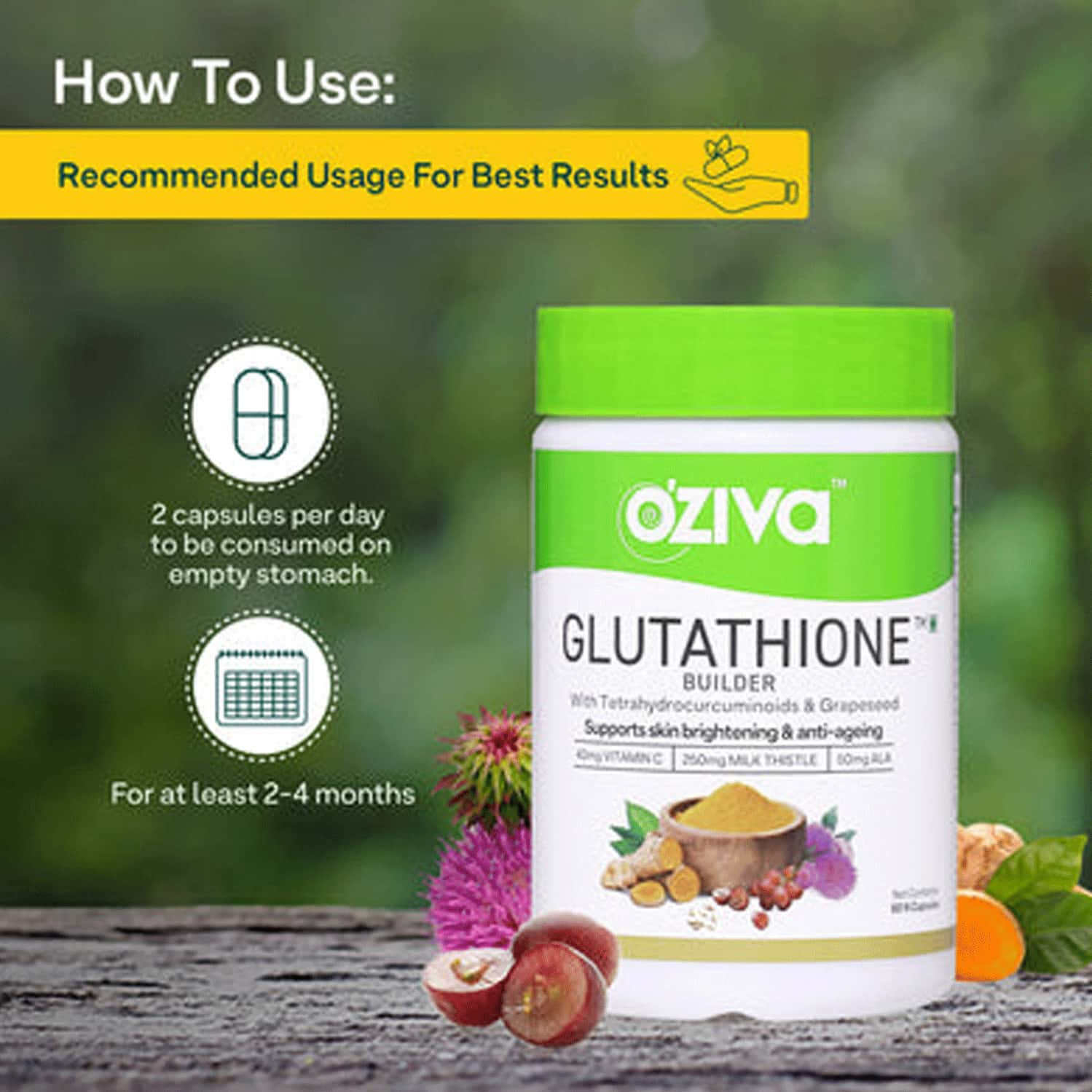 Oziva Glutathione Builder 60 Capsules