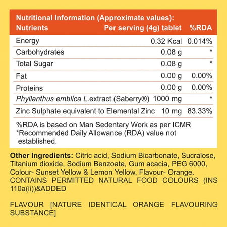 Escor-Z Effervescent Tablets| Orange Flavor| 20 Effervescent Tablets (Pack Of 3)