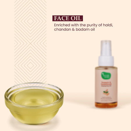 Mother Sparsh Turmeric And Sandalwood Light Weight & Non Sticky Face Oil For Skin Brightening- 50ml