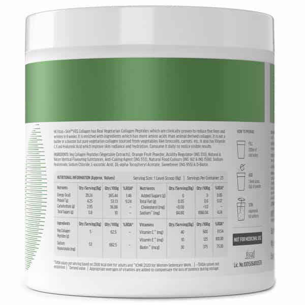 Hk Vitals Skin Radiance Veg Collagen Powder | 200 G | Mixed Fruit With Sip N Go Bottle