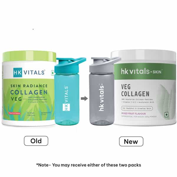 Hk Vitals Skin Radiance Veg Collagen Powder | 200 G | Mixed Fruit With Sip N Go Bottle
