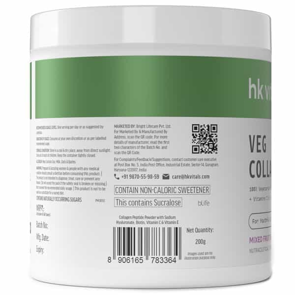 Hk Vitals Skin Radiance Veg Collagen Powder | 200 G | Mixed Fruit With Sip N Go Bottle