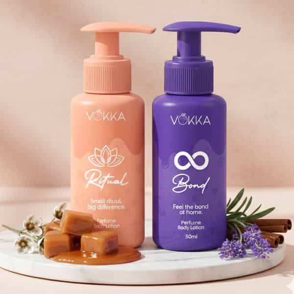 Vokka Ritual & Bonds Perfume Body Lotion Combo 50Ml X 2 | Vanilla Orchid & Warm Woody Fragrance