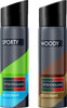 Peter England Fresh Fragrance Sporty & Woody Deodorant (Pack Of 2) - 300 Ml