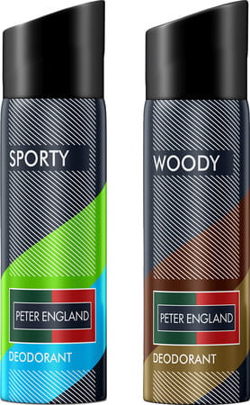 Peter England Fresh Fragrance Sporty & Woody Deodorant (pack Of 2) - 300 Ml