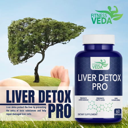 Fitness Veda Liver Detox Supplement | Plant Based Liver Support Supplement | Milk Thistle - 60n