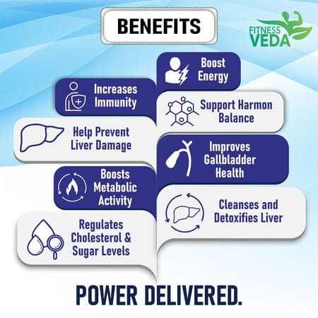 Fitness Veda Liver Detox Supplement | Plant Based Liver Support Supplement | Milk Thistle - 60n