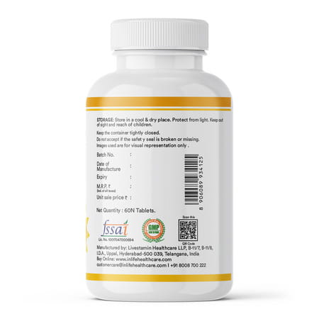Inlife Vitamin D3 K2 Supplement | Derived From Lichen (Plant Based) & Vitamin K2 (Mk7) | Veg - 60n