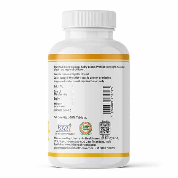 Inlife Vitamin D3 K2 Supplement | Derived From Lichen (Plant Based) & Vitamin K2 (Mk7) | Veg - 60N
