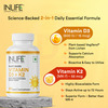 Inlife Vitamin D3 K2 Supplement | Derived From Lichen (Plant Based) & Vitamin K2 (Mk7) | Veg - 60N