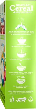 Braylac Cereal Rice & Vegetable | 300 Gm | Bag In Box | For 8+ Months Baby