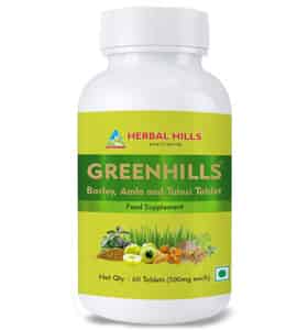 Herbal Hills Super Greenhills 60 Tablets (pack Of 4) - Green Superfood Natural Anti-oxidant Support