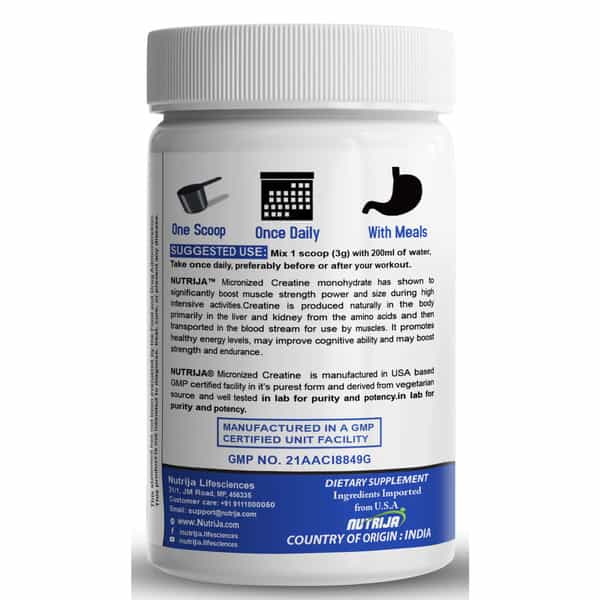 Nutrija Micronized Creatine Monohydrate Powder- 100 Grams