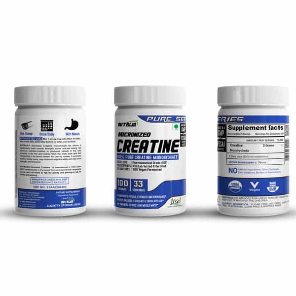 Nutrija Micronized Creatine Monohydrate Powder- 100 Grams
