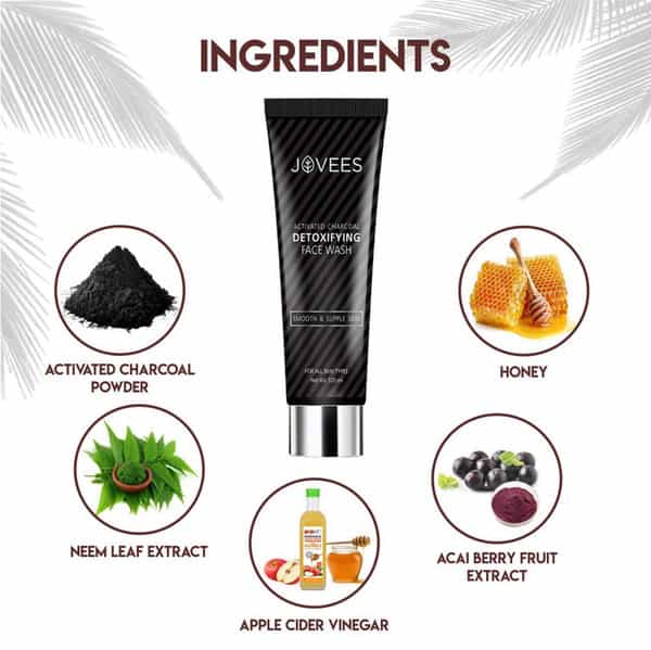 Jovees Activated Charcoal Detoxifying Face Wash Smooth & Supple Skin - 120 Ml