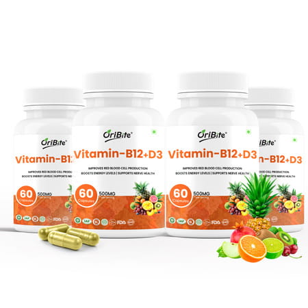Oribite Vitamin B12 + D3 Capsules For Energy & Bones 60 Capsules