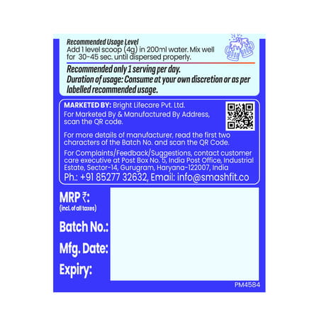 Smash Micronised Creatine Monohydrate Powder | Rage-Orange (80 Servings | 320g)
