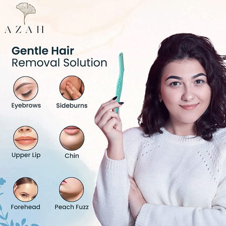 Azah Feather Touch Face & Eyebrow Razor (Women)|Scratch Free Facial Hair Removal|Soft Hair|3X Pack