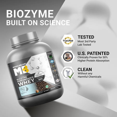 Muscleblaze Biozyme Performance Whey Protein | Blue Tokai Coffee | 2Kg & Creatine Monohydrate