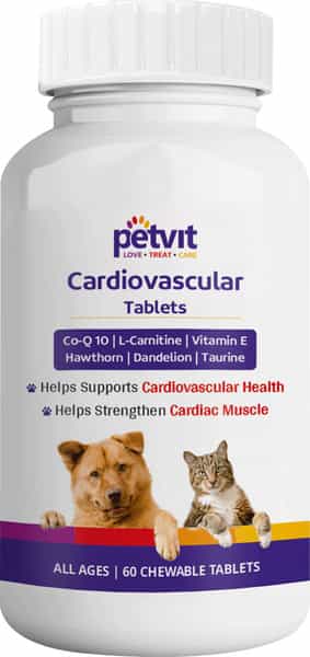 Petvit Cardiovascular Tablets - All Breeds Of Dogs & Cats 60 Chewable Tablets