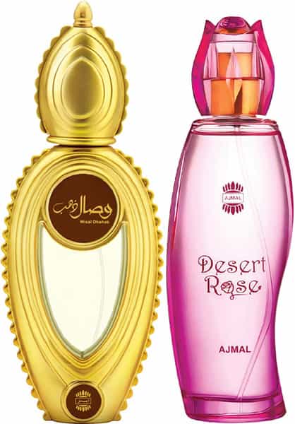 Ajmal Wisal Dhahab Edp 50Ml Perfume For Men And Desert Rose Edp 100Ml Perfume For Women