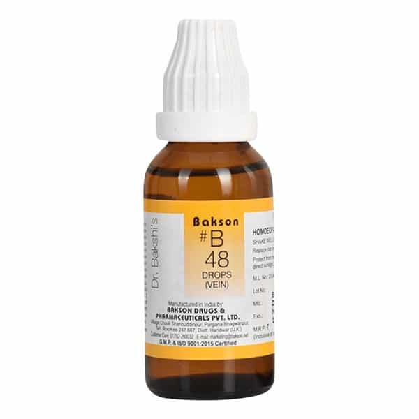 Dr Bakshi's Bakson Homoeopathy B48 Vein Drops 30 Ml