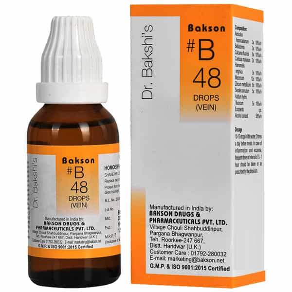 Dr Bakshi's Bakson Homoeopathy B48 Vein Drops 30 Ml