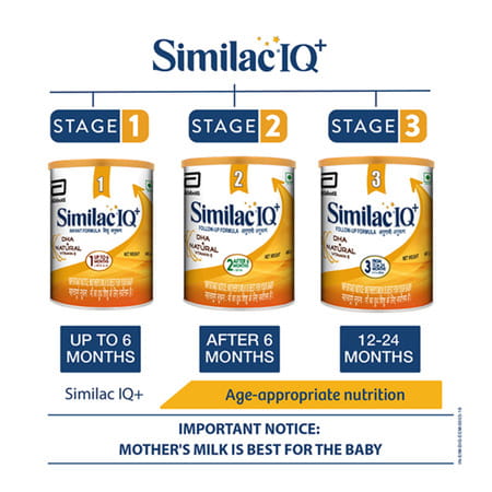 Similac Iq+ Baby Food Stage 2 Follow-Up Formula With Dha + Natural Vitamin E (After 6 Mon) - 400 Gm
