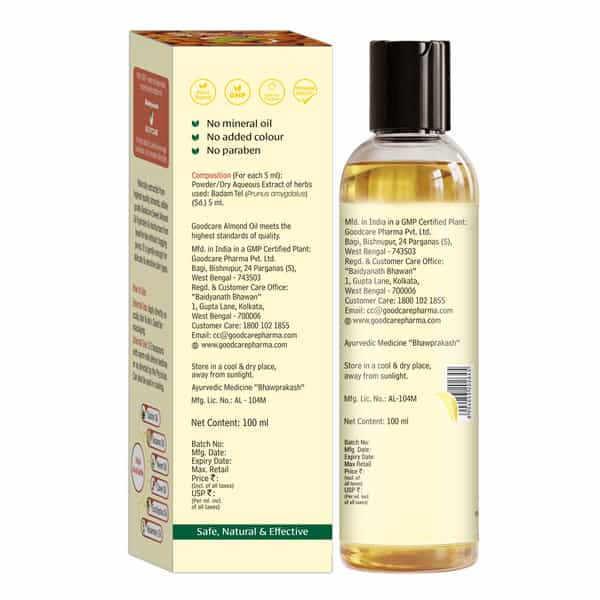 Goodcare Pure & Natural Premium Sweet Almond Oil (Rogan Badam) For Body | Skin & Hair
