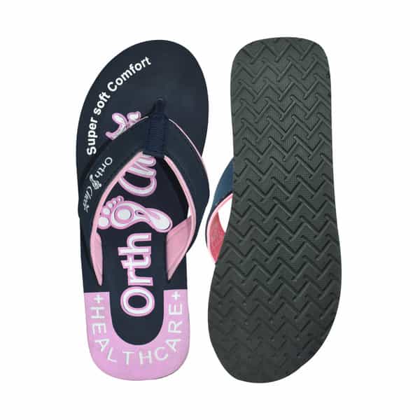 Ortho Cheer Women's Orthopedic And Diabetic Relief Super Soft Slipper | Navy Blue | Size - 5