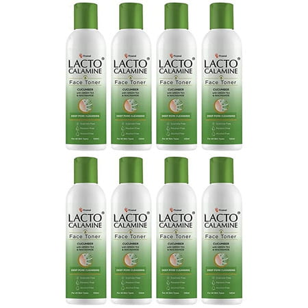 Lacto Calamine Cucumber Face Toner. For Oily And Acne Prone Skin - 120 Ml X Pack Of 8