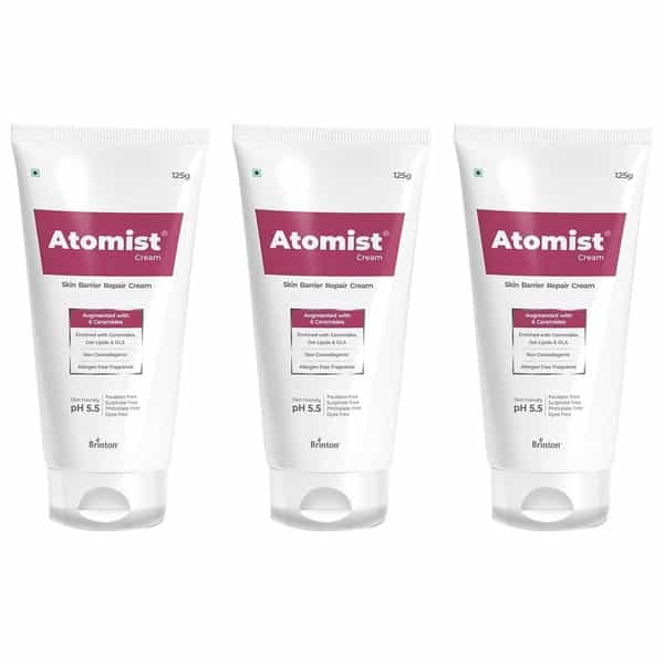 Brinton Atomist Skin Barrier Repair Cream | Enriched With Ceramides | 125 Gm X Pack Of 3
