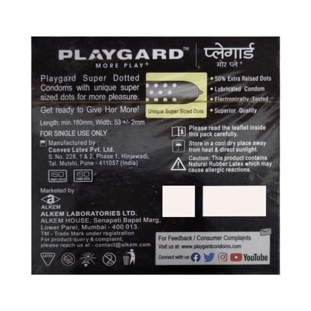 Playgard More Play+ Butterscotch Flavour Super Dotted Box Of 3 Condoms