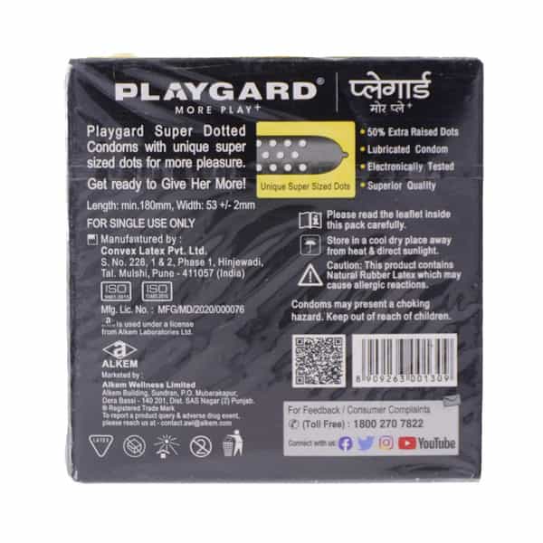Playgard More Play+ Butterscotch Flavour Super Dotted Box Of 3 Condoms