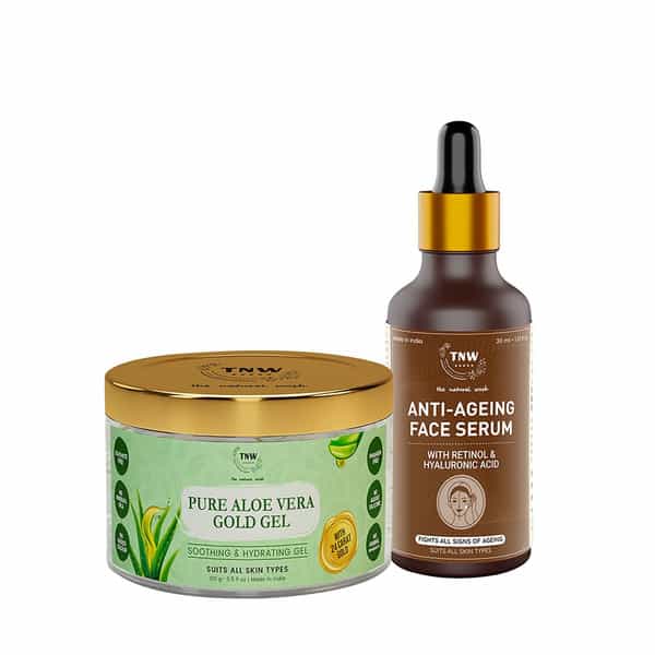 Tnw Pure Aloe Vera Gold Gel With Anti Ageing Face Serum