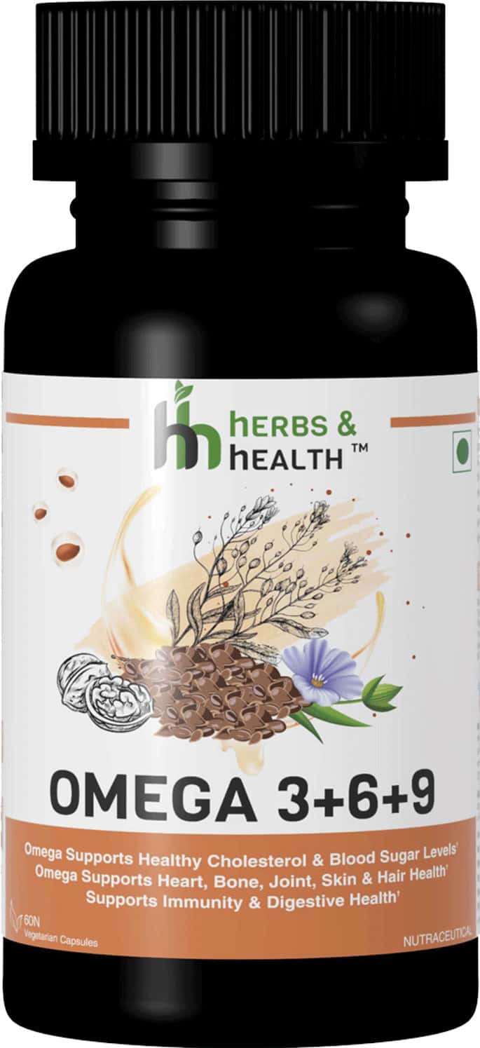 Herbs & Health - Omega 3+6+9 |Veg Source Of Omega|60 Capsules