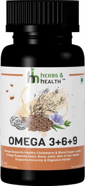 Herbs & Health - Omega 3+6+9 |Veg Source Of Omega|60 Capsules