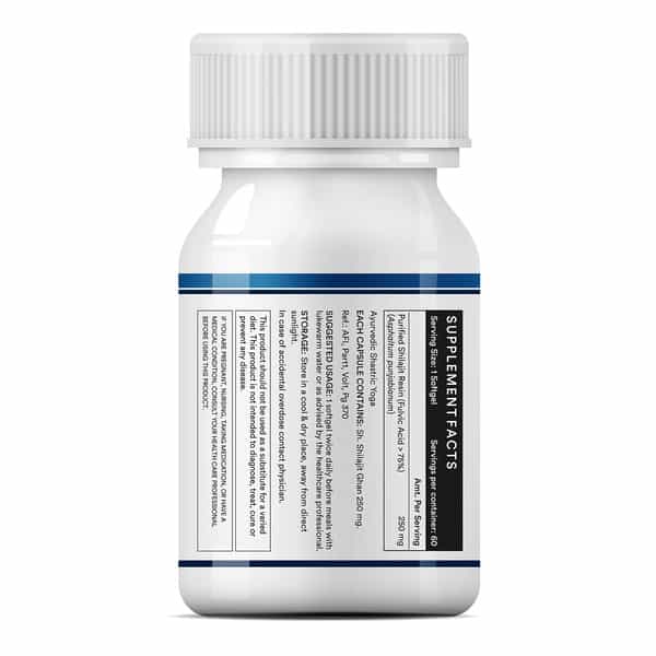 Inlife Shilajit Resin Softgel Capsules 250Mg | Himalayan Sourced 18000 Ft | 75%+ Fulvic Acid - 60N