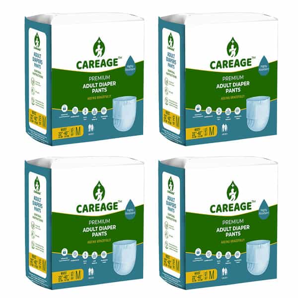 Careage Premium Adult Diaper Pants Style Medium| Unisex | Waist Size (22-40 Inches) - M (40 Pieces)