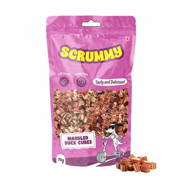 Scrummy Marbled Duck Cubes Dog Treats | 70 G