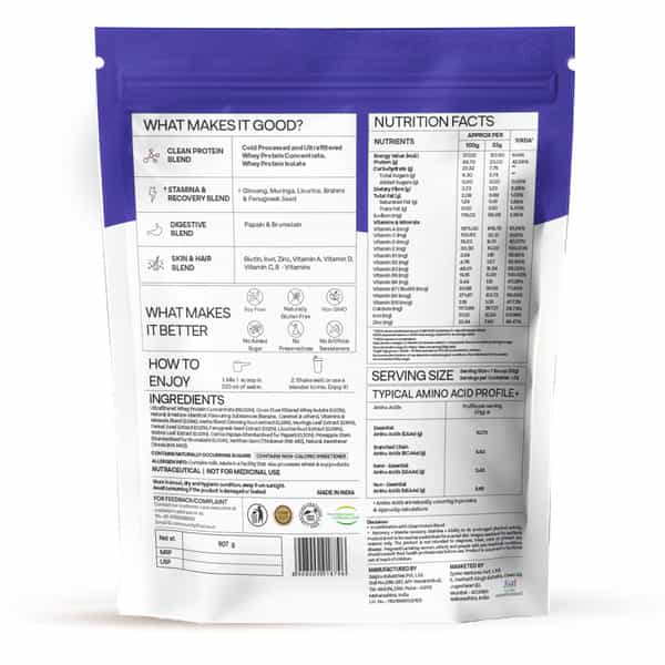 Oziva Protein & Herbs For Men Banana Caramel (1Kg) | For Muscle Building