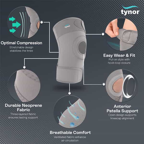 Tynor Cure J 09 Knee Support Sportif (Neoprene) Large Size 1 Nos