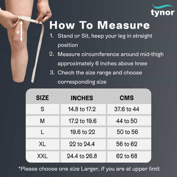 Tynor Cure J 09 Knee Support Sportif (Neoprene) Large Size 1 Nos