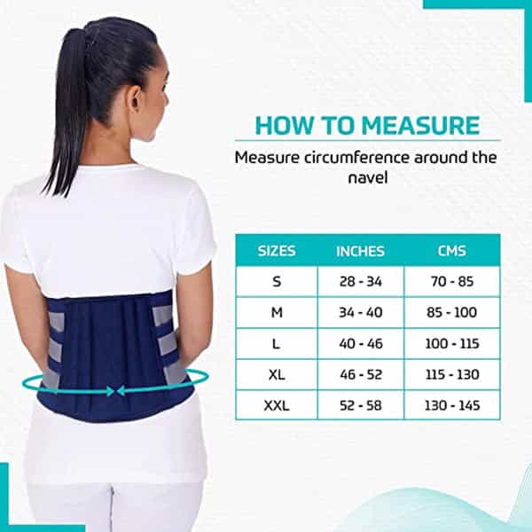 Beatxp Blue Color Lumbo-Sacral Suport Belt|Anatomical Fit|Skin Friendly|Pain Reliever (L)